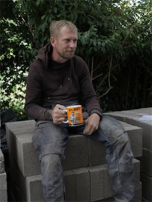 Builder on a break